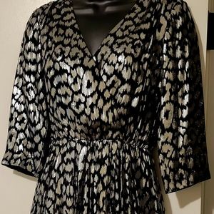 Black and silver metallic dress